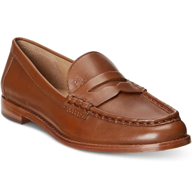 shoes Lauren Women's Ralph Lauren Wynnie Burnished Leather Loafers Macy's $136.5