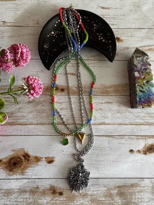 accessory Layered Necklace Set with Earth Pendant Etsy - Seller $25