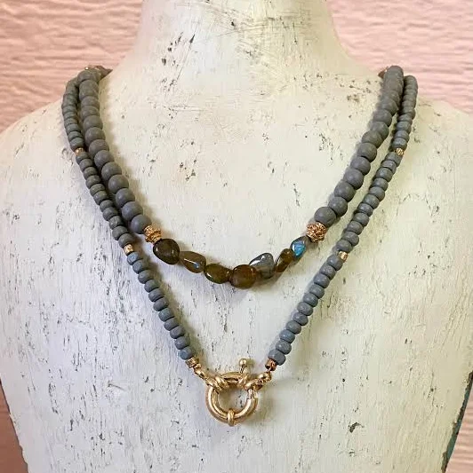 accessory Layered Wood & Stone Necklace Chocolate Shoe Boutique $28.5