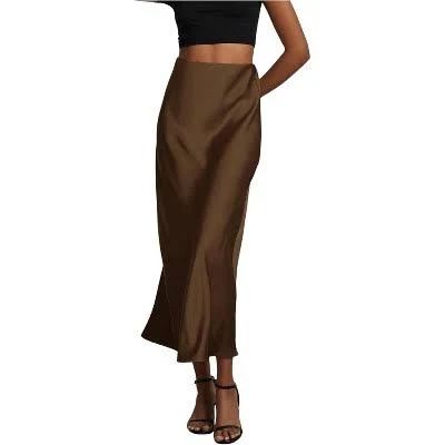 maxi skirt LEVEN Sixteen Women's Satin High Waist A-Line Maxi Skirt Target $89.99