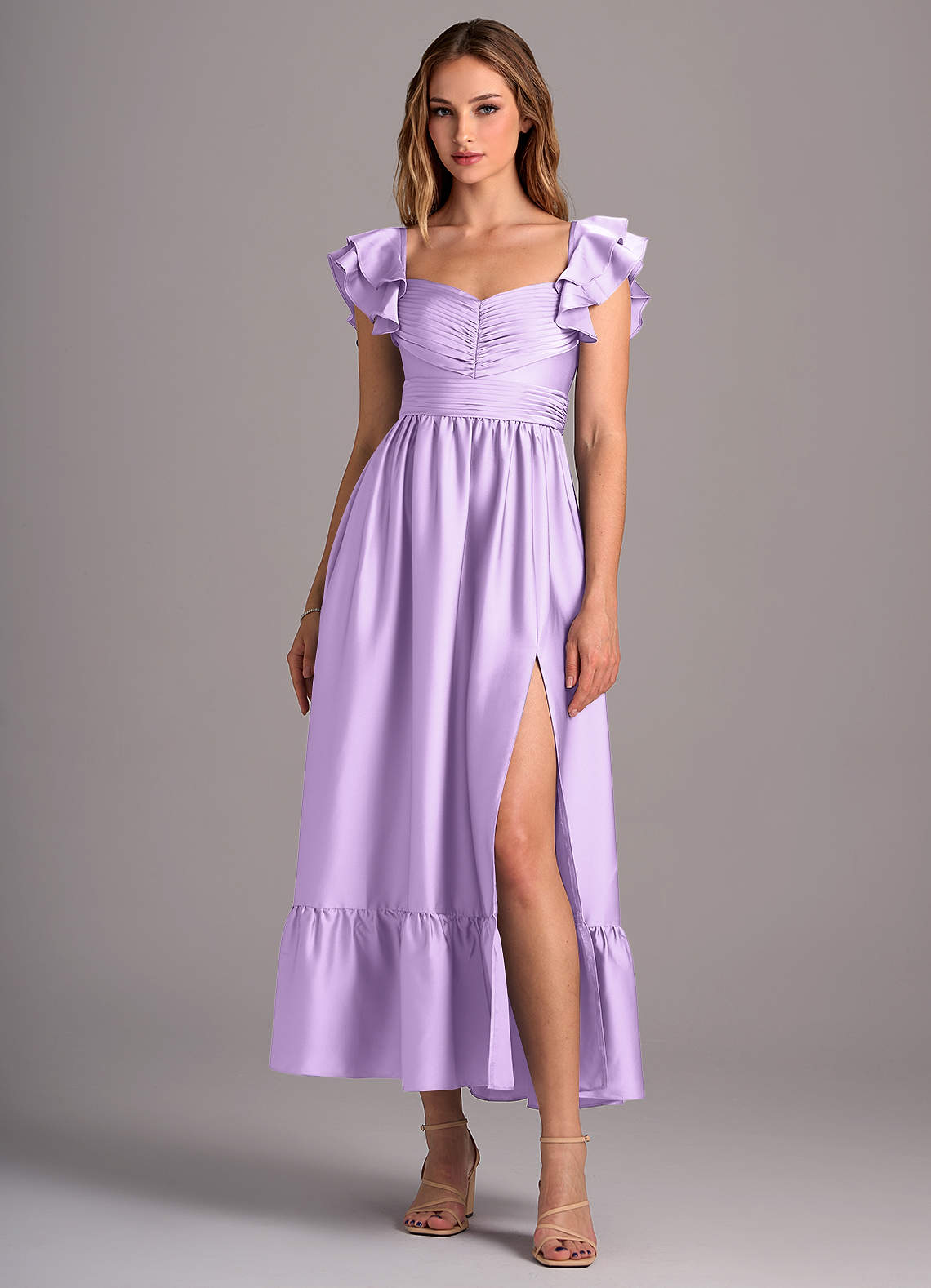 dress Lilac A-Line Sweetheart Neckline Stretch Satin Convertible Dress Azazie.com $29