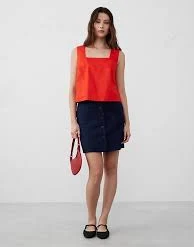 top Linen-Blend Square-Neck Top gapfactory.com $16.97