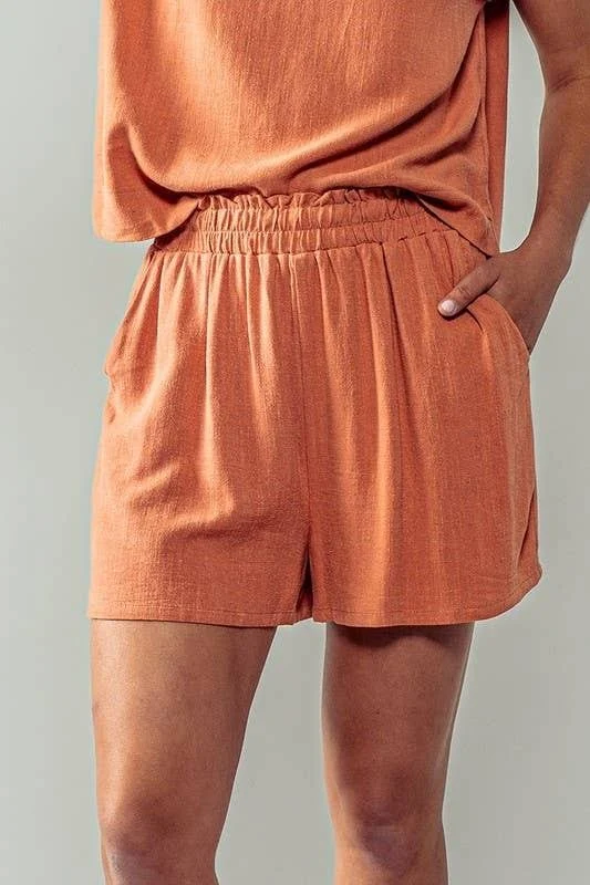 shorts Linen Shorts with Elastic Waistband The Texicana Boutique $36