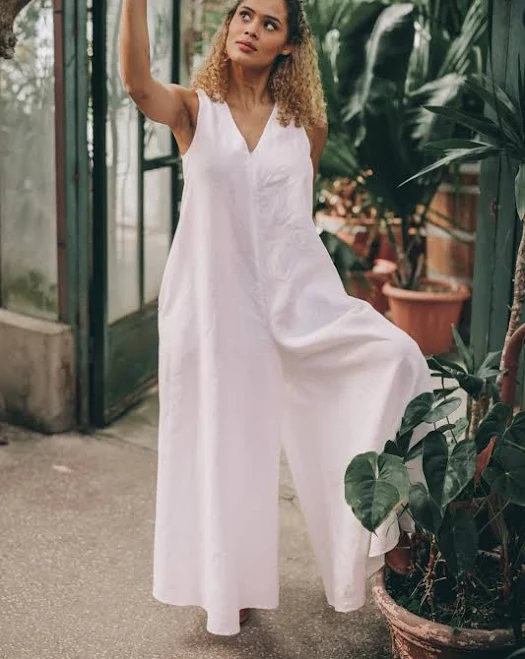 trousers Linen Wide Leg Jumpsuit VisibleArt $156