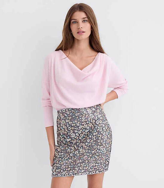 top Loft Women's Cozy Ribbed Cowl Neck Top LOFT $17.44