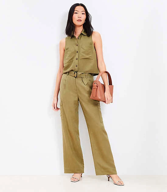 pants Loft Women's Drapey Linen Blend Cargo Pants LOFT $34.99