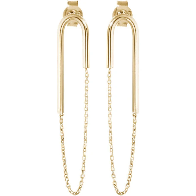accessory Long Asymmetrical Earrings with Wire and Chain in Gold Tales In Gold $342