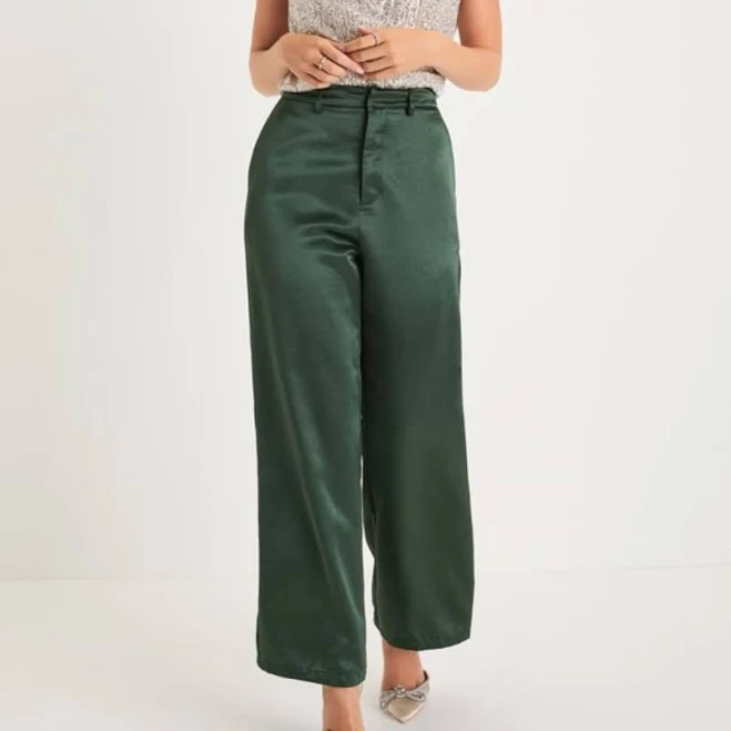 wide leg pants Lulus High-Rise Wide-Leg Satin Trousers Poshmark $25