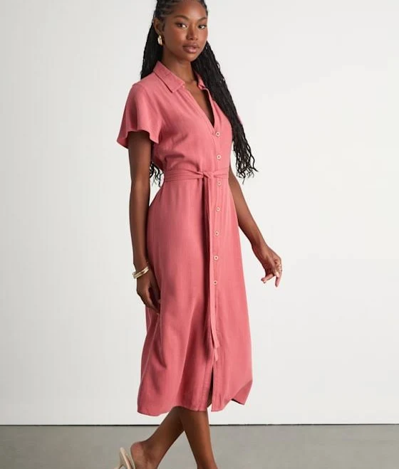 dress Lulus Linen Midi Dress Womens Lulus $24