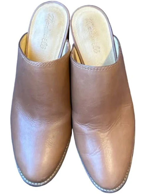 shoes Madewell Shoe Size 8 Tan Leather Mule Block Heel Pointed Toe Shoes Labels Resale Boutique $26.25