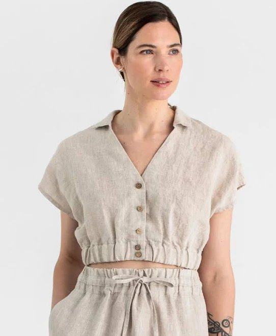 matching set MagicLinen Havasu Linen Crop Top MagicLinen $58.8