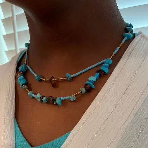accessory Mali Double-Strand Gemstone Necklace Etsy - Seller $15