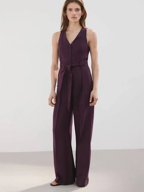 jumpsuit MANGO Belt Linen Jumpsuit shop.mango.com $139.99
