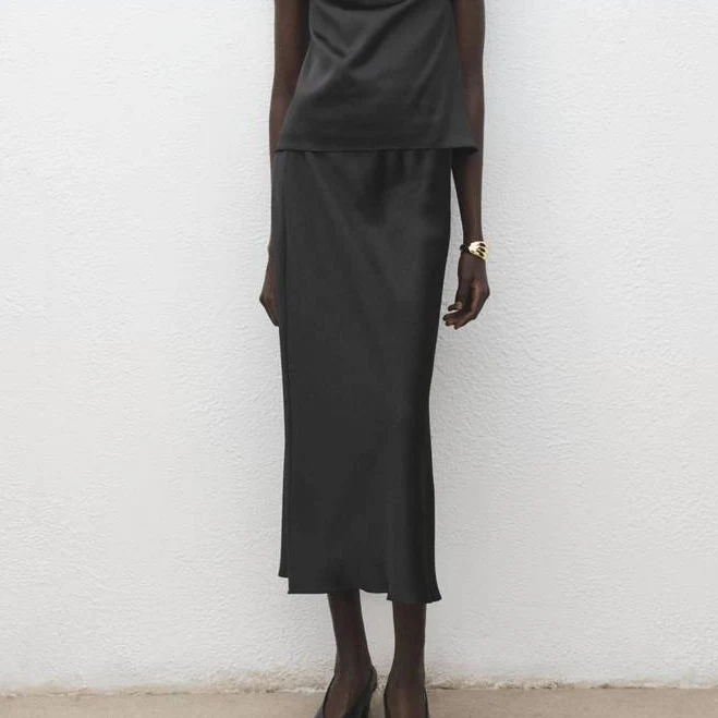 skirt MANGO Women's Satin Long Skirt shop.mango.com $69.99