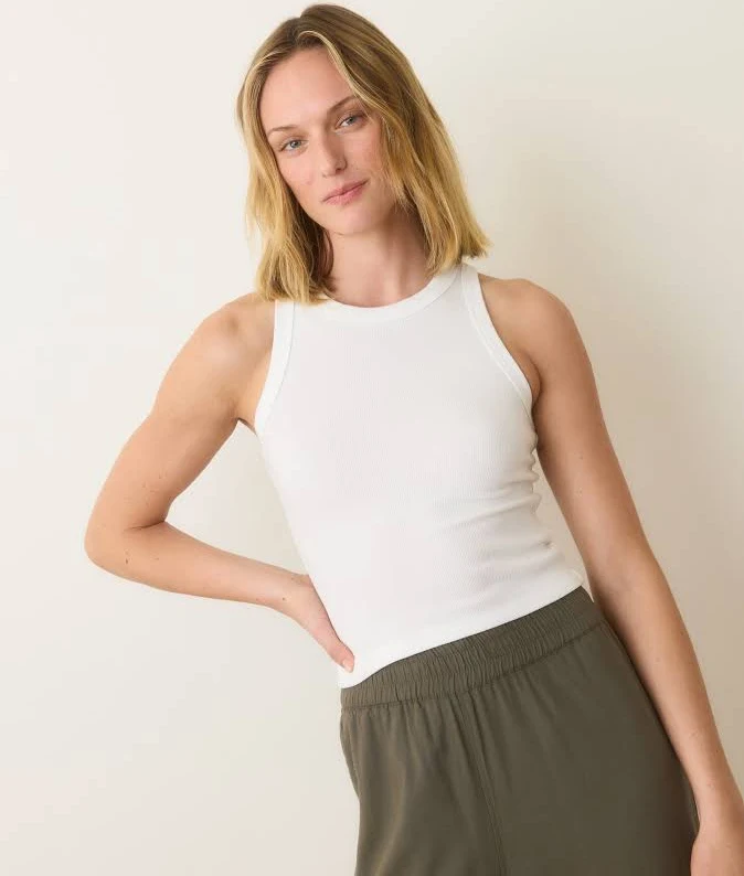 basics Marine Layer Lexi Rib Sun-In High Neck Crop Tank Marine Layer $32
