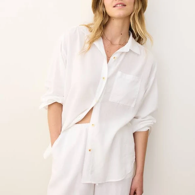 oversized outfit Marine Layer Women's Gracey Oversized Linen Shirt Marine Layer $110