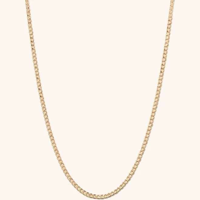 accessory Mejuri 14K Yellow Gold Flat Curb Chain Necklace Mejuri $268