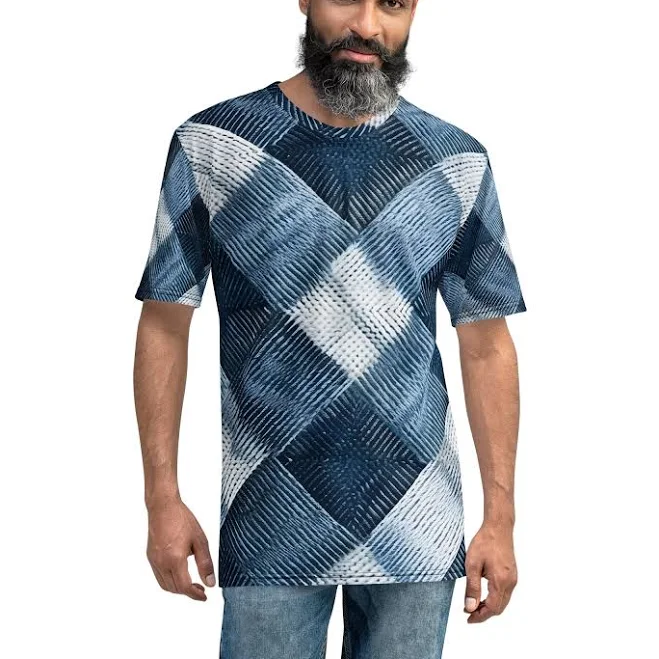top Men's Graphic Denim Print T-Shirt Etsy - Seller $29.99