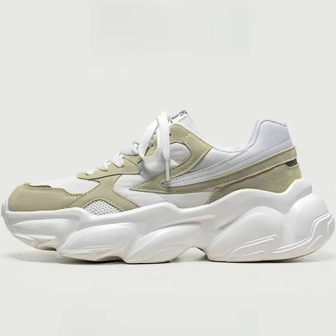 shoes Men's Retro Casual Color-Block Mesh & Leather Chunky Sneakers TikTok Shop $23.55