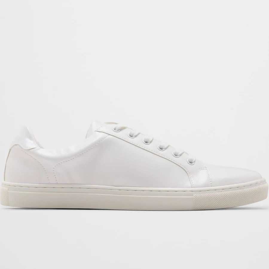 shoes Men's Vegan Leather Sneakers White Regular Size 8 Banana Republic Factory $54