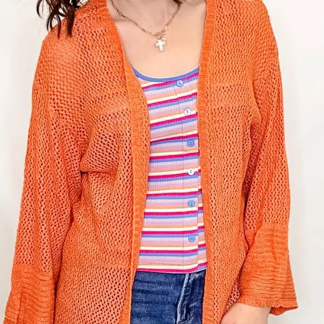 outerwear Mesh Open Front Cardigan Italics Boutique $29.99