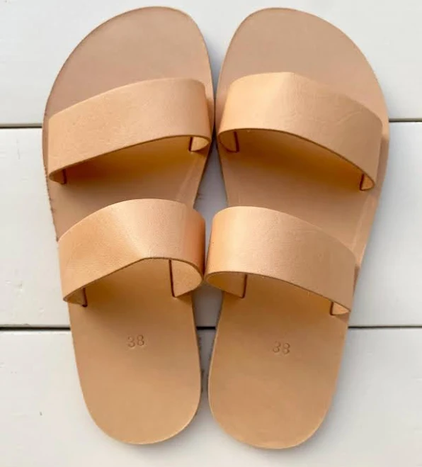 shoes Minimalist Leather Slide Sandals Etsy - GrecianSandals $68.4