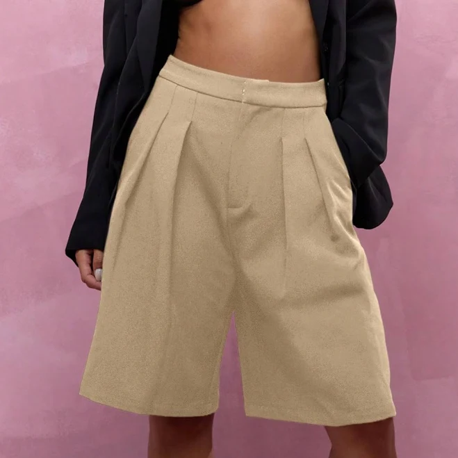 shorts Missguided High-Waisted Pleated Front Wide-Leg Bermuda Shorts missguided $16.92