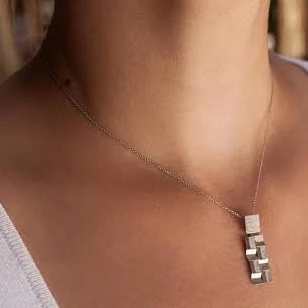 accessory Modern Minimalist Brushed Sterling Silver Geometric Pendant Necklace Etsy - Seller $76.39