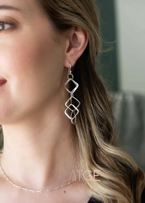 accessory Modern Unique Dangle Drop Earrings in 925 Sterling Silver Etsy - VEATGE $98.1