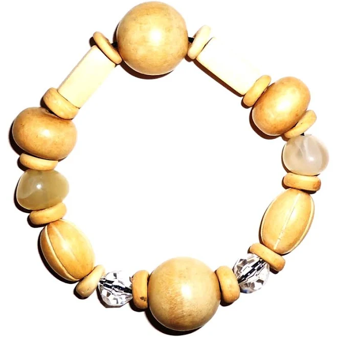 accessory Natural Wood Multi Bead Bracelet Cerulean Arts $15