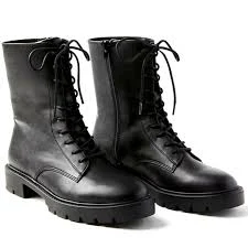 shoes NEW! LOFT Black Vegan Leather Lug Sole Lace Up Combat Boots 9.5. eBay $54.95