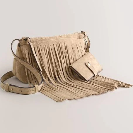 bag Next Stone Suedette Fringe Cross-Body Bag Next USA $48