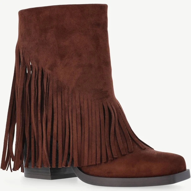 shoes No Boundaries Women's Faux Suede Fringe Booties Walmart $21.4