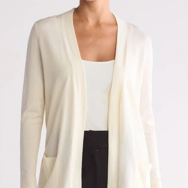 outerwear Nordstrom Open Front Cardigan in Ivory Pristine at Nordstrom Rack, Size Small Nordstrom Rack $34.97