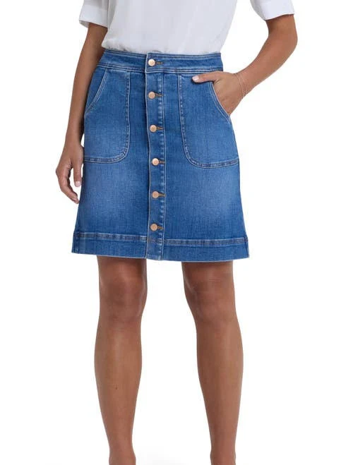 denim skirt NYDJ Women's High-Rise A-Line Denim Utility Skirt Nordstrom $109