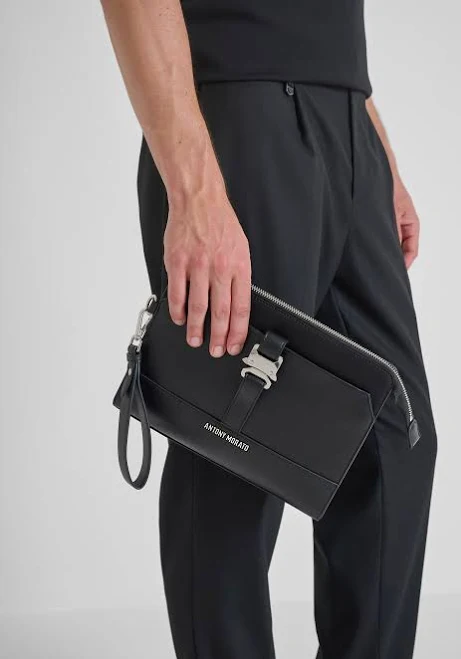 bag Nylon and Imitation Leather Clutch with Buckle Antony Morato $115