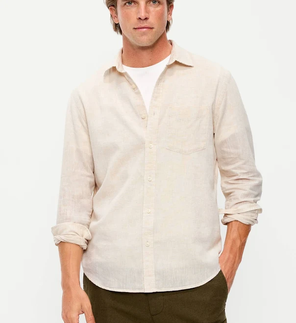 top Old Navy Men's Classic Fit Linen-Blend Shirt Old Navy $26.99