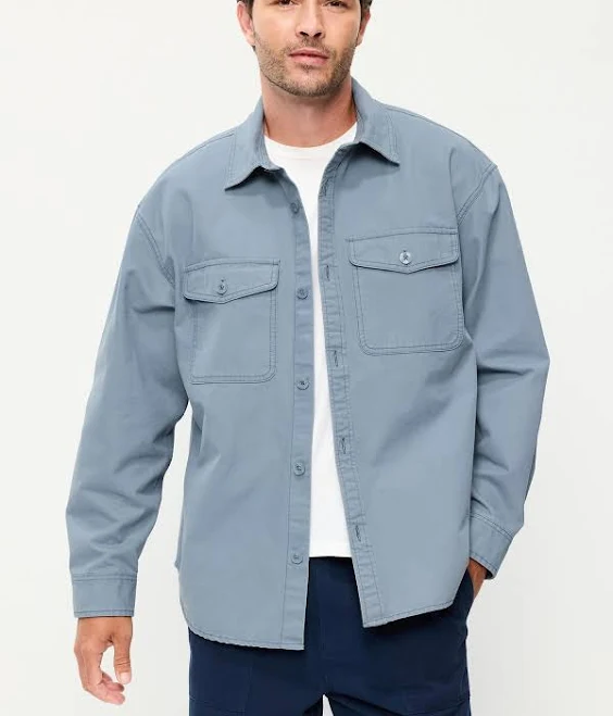top Old Navy Men's Oversized Canvas Workwear Shirt Old Navy $24.99