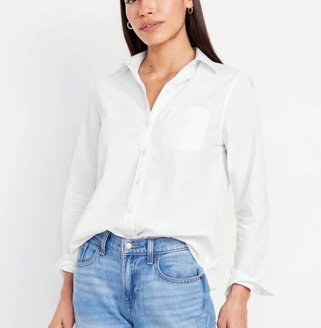top Old Navy Women's Classic Button-Down Shirt Old Navy $20.99