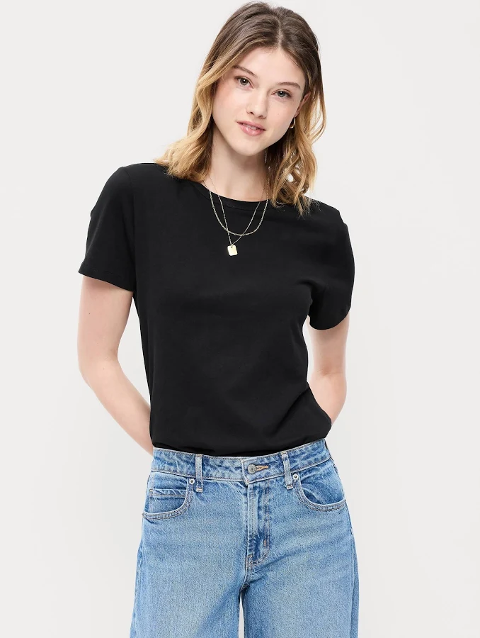 top Old Navy Women's Everywear Crew-Neck T-Shirt Old Navy $6