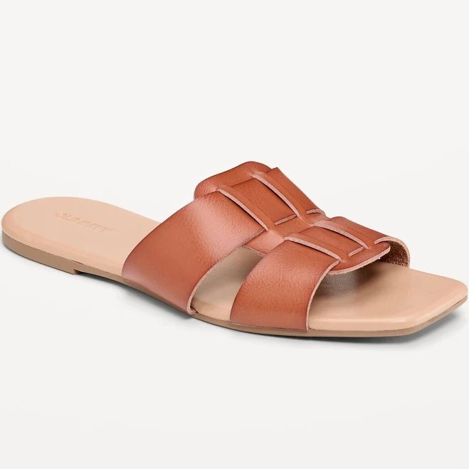 shoes Old Navy Women's Faux-Leather Slide Sandals Old Navy $11.49