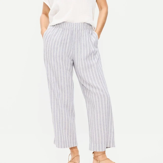 pants Old Navy Women's High-Waisted Linen-Blend Straight Ankle Pants Old Navy $30