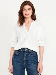 top Oversized Button-Down Boyfriend Shirt gap.com $27.99