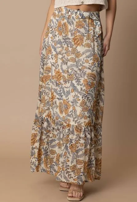 skirt Paisley Maxi Skirt with O-Ring Belt Etsy - LittleOceanBlue $47.99