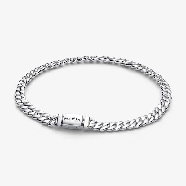 accessory Pandora Sterling Silver Cuban Chain Bracelet Pandora Jewelry $105