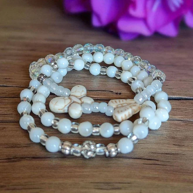 accessory Pearl-Inspired Beaded Stretch Bracelet Set Etsy - Seller $16