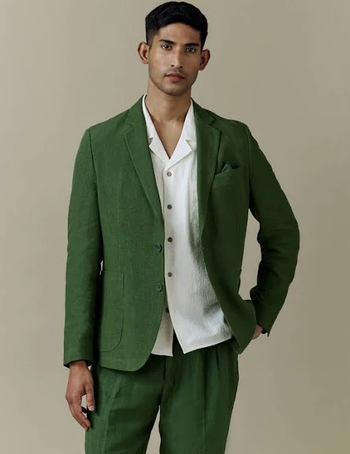 outerwear Percival Men's Linen Blazer Suit Jacket Percival Menswear $365