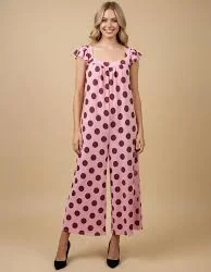 jumpsuit Pink Polka Dot Swing Jumpsuit Fly Boutique $62