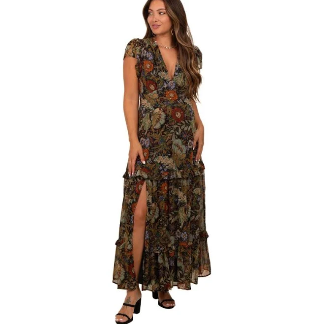 dress Pinkblush Floral Deep V-Neck Tiered Maxi Dress Nordstrom $87
