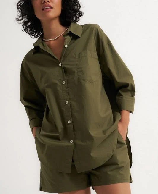 matching set Poplin Button Down Azalea $118